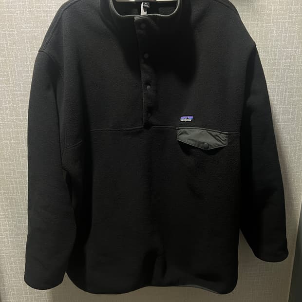 [xl] 파타고니아 신칠라 스냅티 플리스 풀오버 블랙 포지 그레이