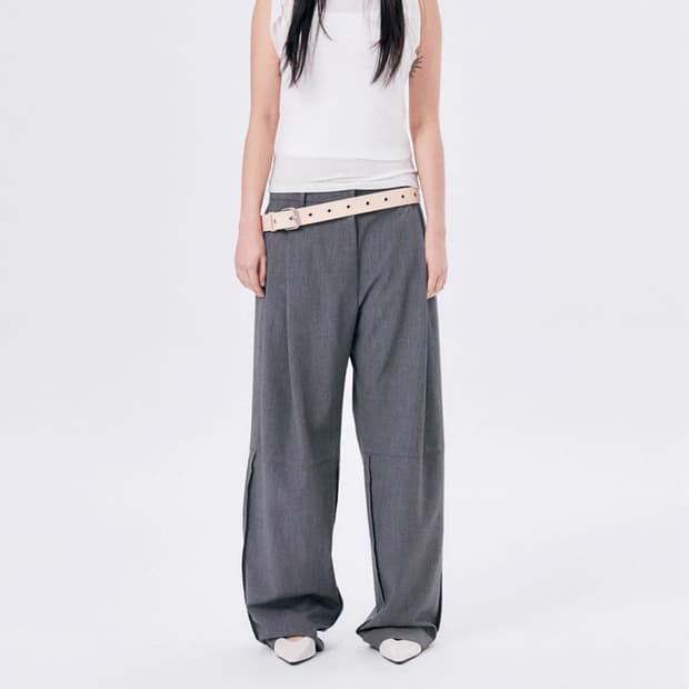 할로미늄 ONE TUCK WOOL PANTS 2/ GRAY 