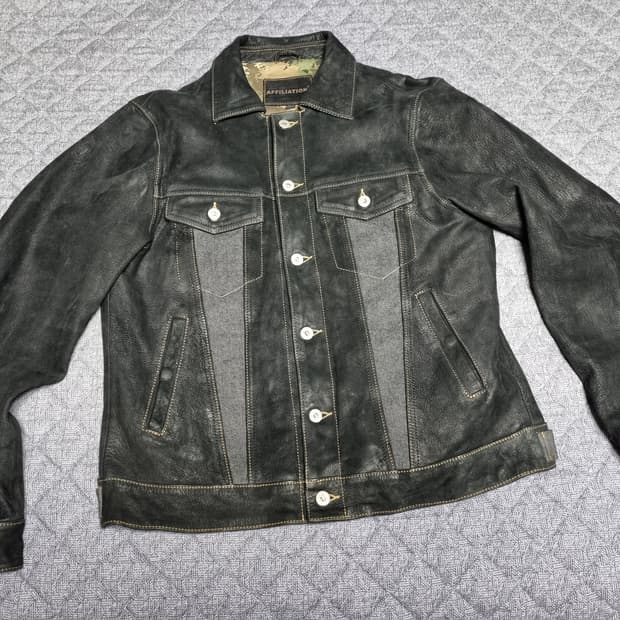 type3 데님자켓 스타일 산양+데님 혼용 라이더자켓 105사이즈