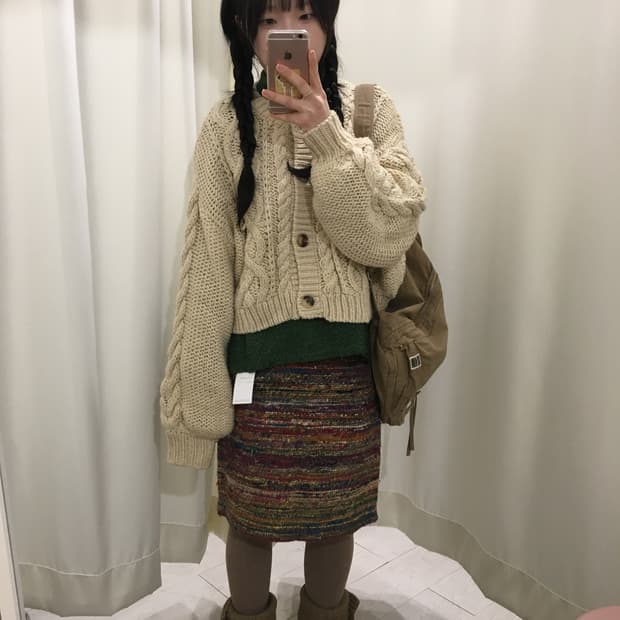 꽈배기 짜임 가디건