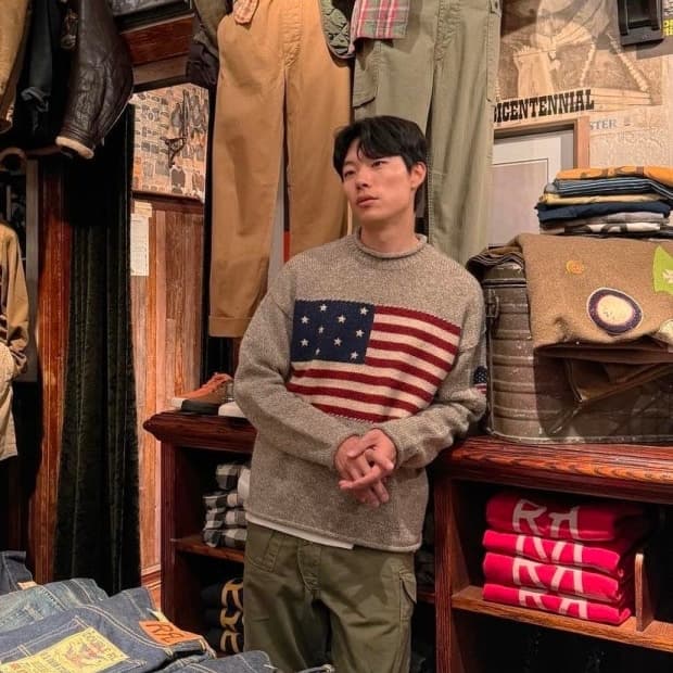 폴로 랄프로렌 플래그 롤 넥 스웨터 L