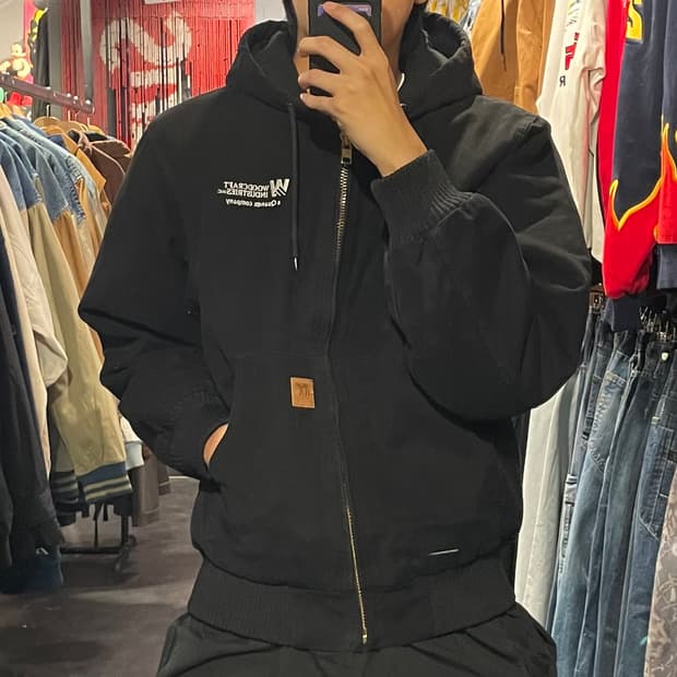 [IM] VTG 블랙 후드 워크자켓