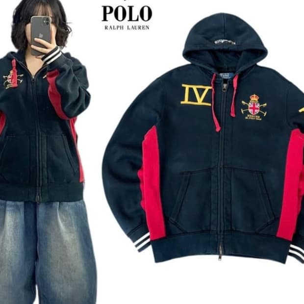 폴로 빈티지 후드집업L