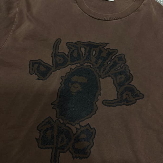 베이프 Bape 정품 브라운 반팔티