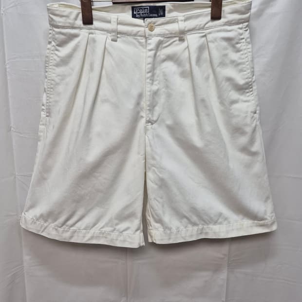 폴로 치노 하프팬츠 화이트