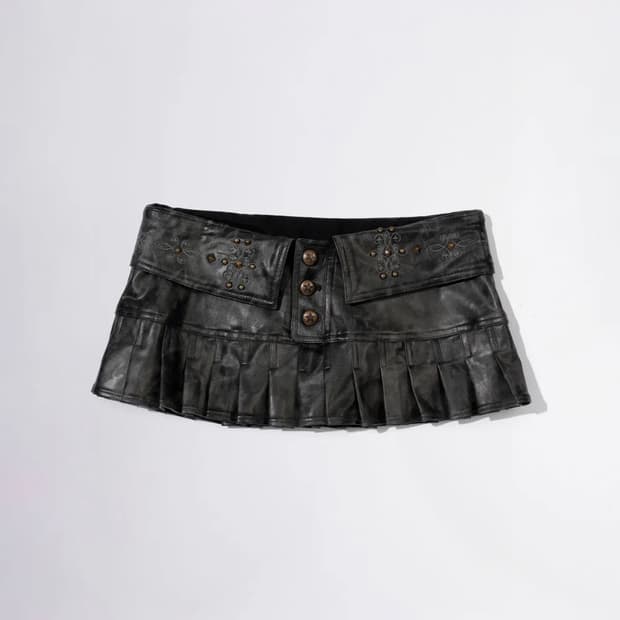 스컬프터 웨스턴 미니 스커트 Western Faux Leather Mic