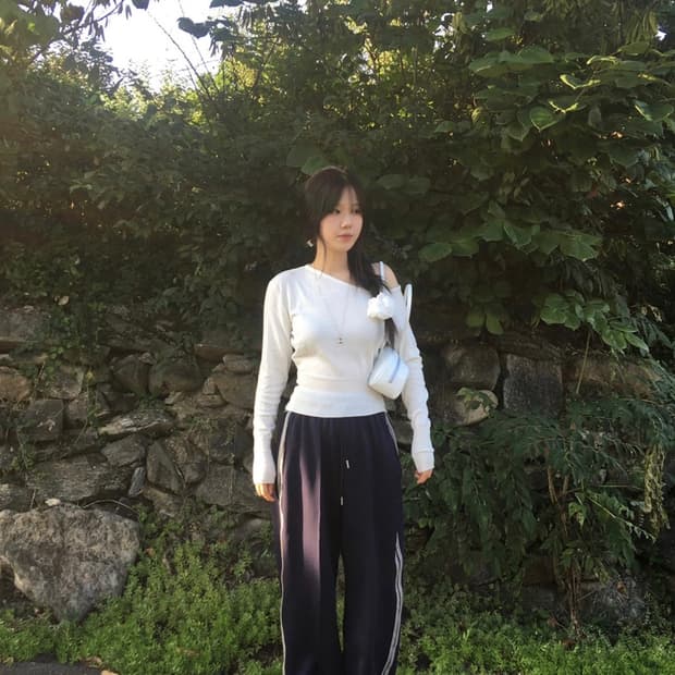 아워캐비넷 ice track pants navy