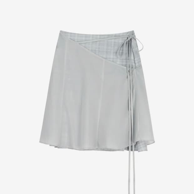 오호스 layered strap flare skirt / grey