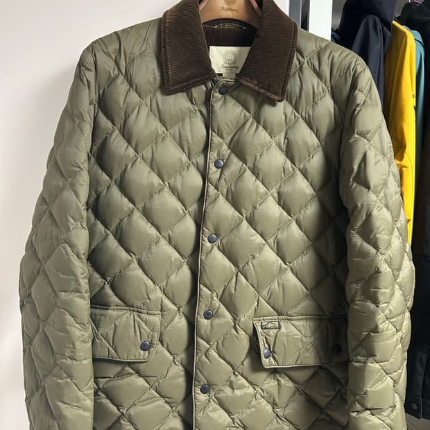 바스통 108 올리브 퀼팅자켓