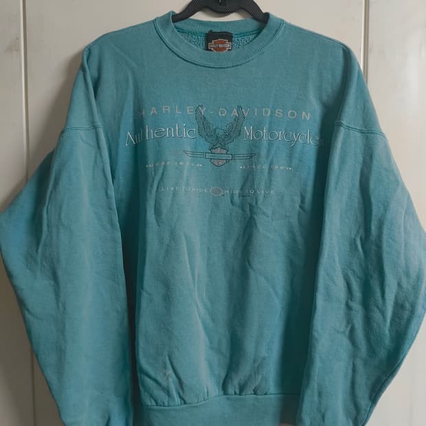 90s 할리데이비슨 스웻셔츠 민트 xl