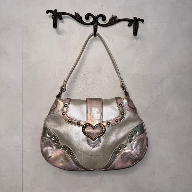 Banabana metal pink silver oriental 숄더백