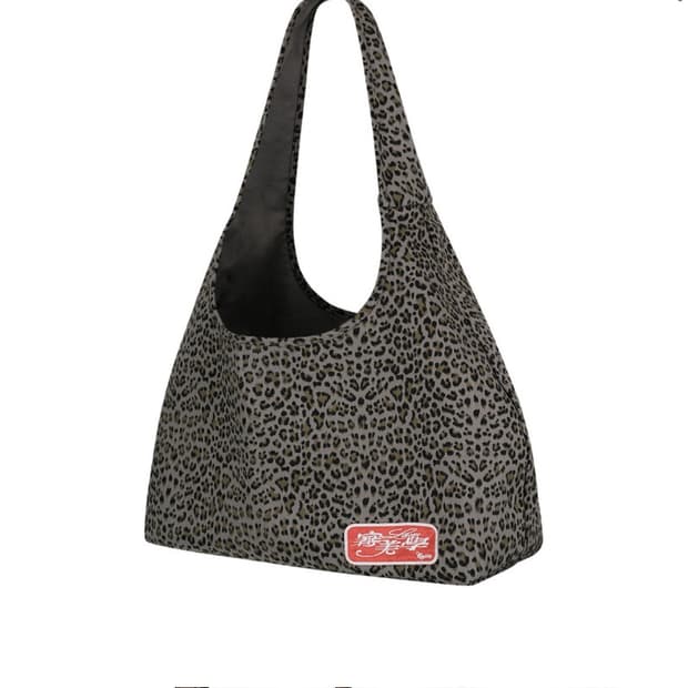 카시코 Leopard Print Shoulder Bag Blue Gray