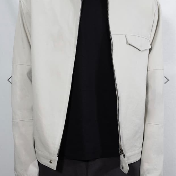 [2]LES rib mechanic jacket dusty white