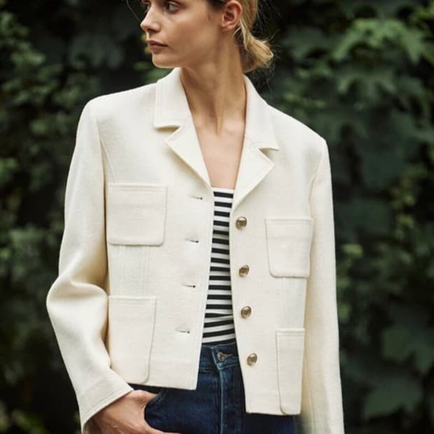 프론트로우 트위드 크롭자켓