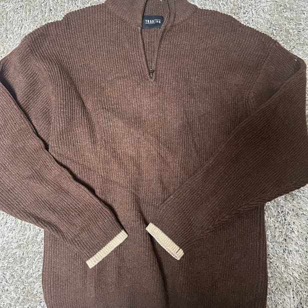 일본판 트래딩 반집업 울 니트 사이즈 105~110