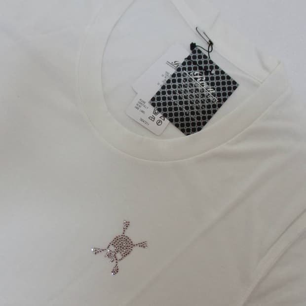 Roen 스컬 크리스탈 티셔츠 y2k