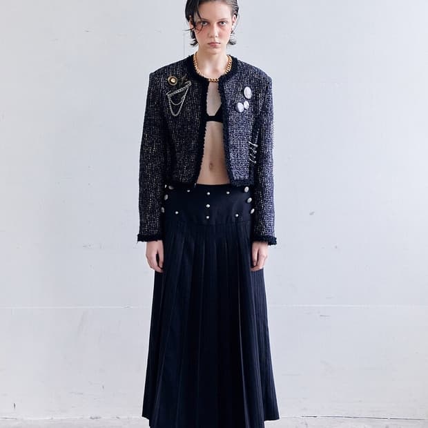 데어드 METAL PLEATED LONG SKIRT