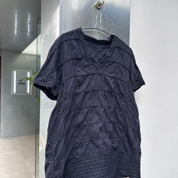 HaaT by ISSEY MIYAKE 패치워크 브이넥 반팔튜닉