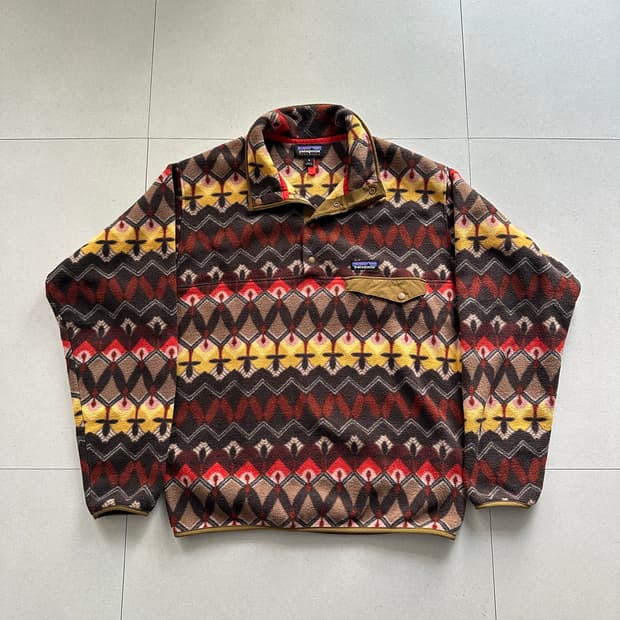 파타고니아 신칠라 아즈택 나바호 에스닉 패턴 스냅T M