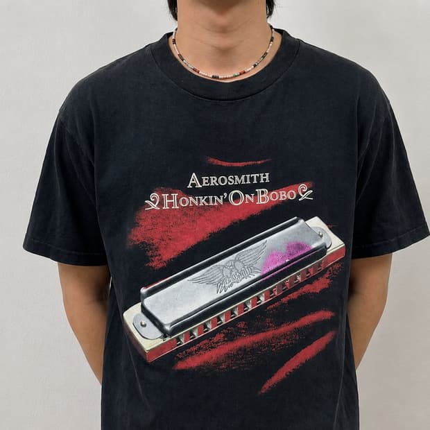 Band Aerosmith Hokin' on bobo 반팔 티셔츠 M