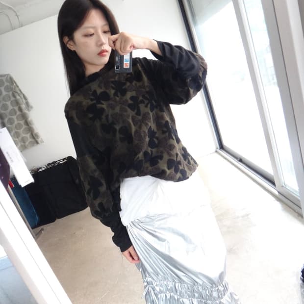 Clover high neck boucle knit