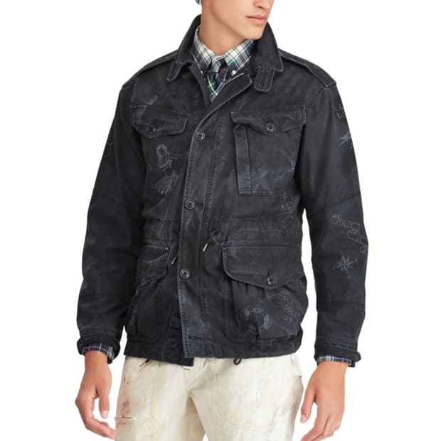 폴로 밀리터리 드로잉 야상 M-51 자켓 네이비