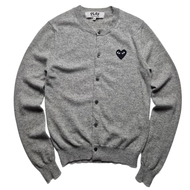 [M] 꼼데가르송 하트로고 가디건 그레이
