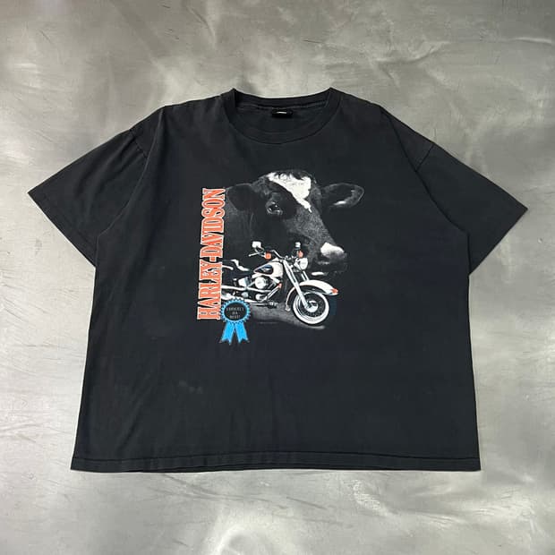  90s USA 할리데이비슨 프린팅 반팔티 y15716