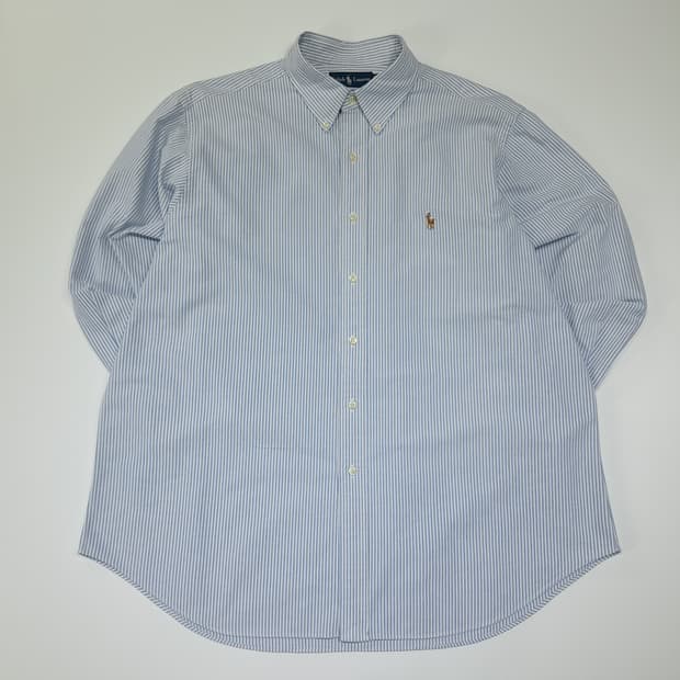 CL608 2XL 폴로 90s 홍콩판 스트라이프 클래식블루 셔츠 남방