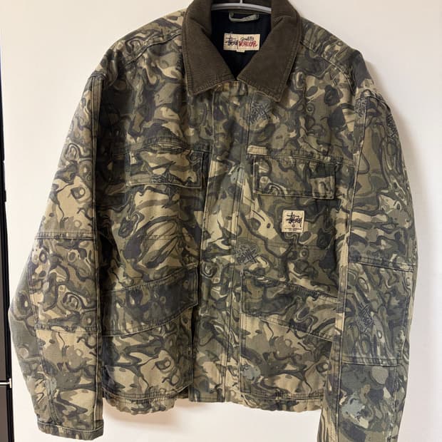 스투시 캔버스 워시드 샵 자켓 (베일카모)