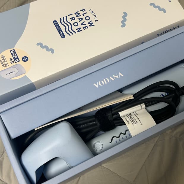 보다나 물결 고데기 40mm 파우더블루