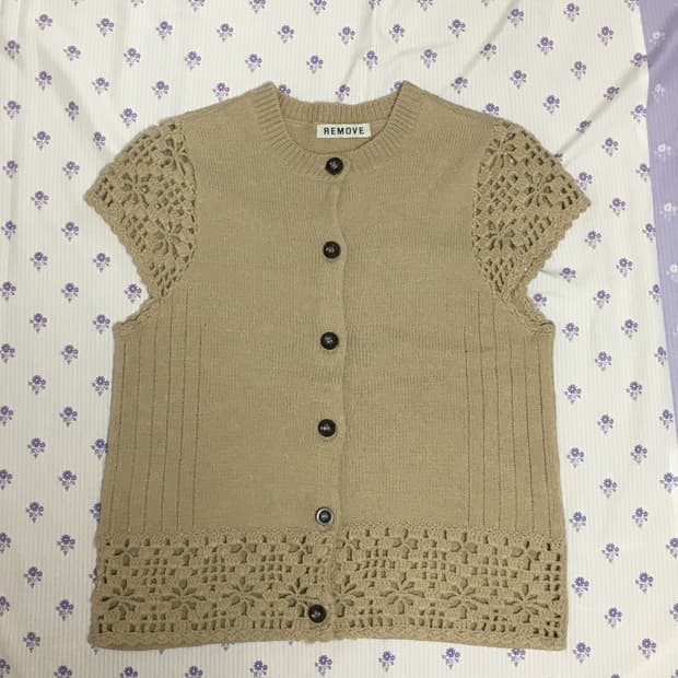 Crochet Floral Knit Vest