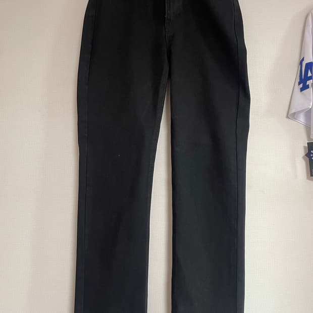 토피 와이드 데님 팬츠 블랙 S