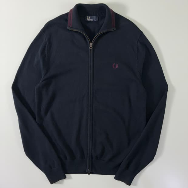 Fred Perry 프레드페리 자수 헤링턴 니트 집업 가디건