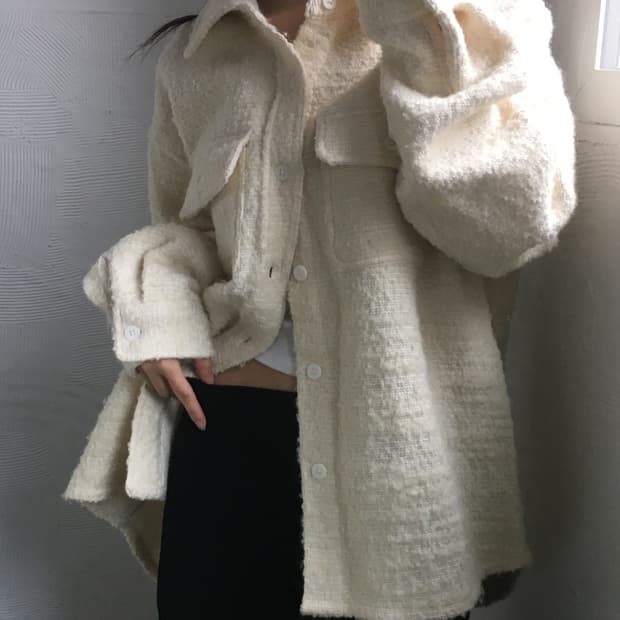 Stussy 스투시 부클 아이보리 CPO 셔츠