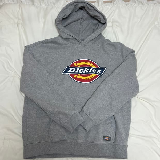 디키즈 트리로고 후드 티셔츠 그레이 M