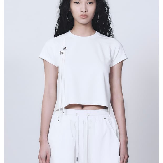트리밍버드 Double Strap Crop T-Shirts