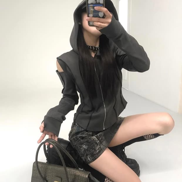 도요샛 빈티지 패치워크 데님 스커트