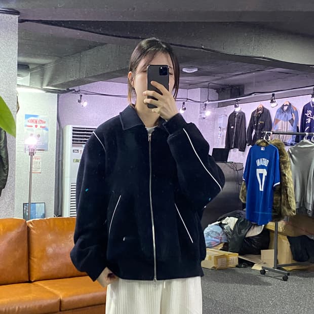 빈티지 투웨이 스웨이드 바시티자켓 B3153