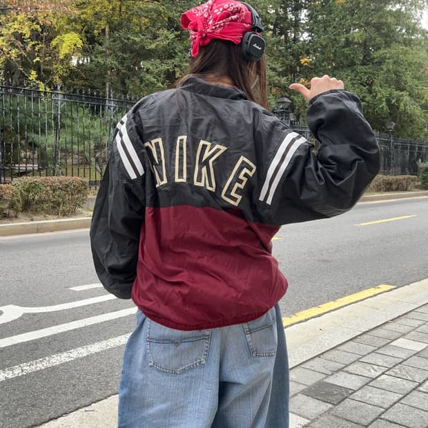 90s NIKE 올드스쿨 스펠아웃 윈드브레이커