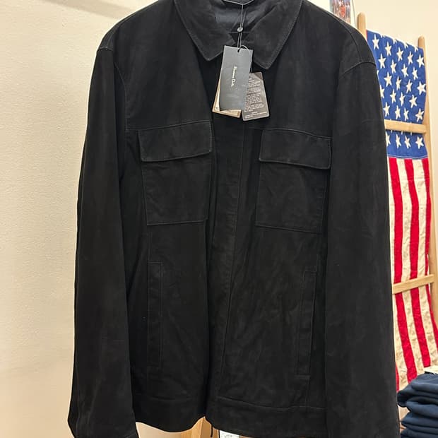 [새제품] 마시모두띠 고트스킨 스웨이드 가죽자켓 블랙 XXL