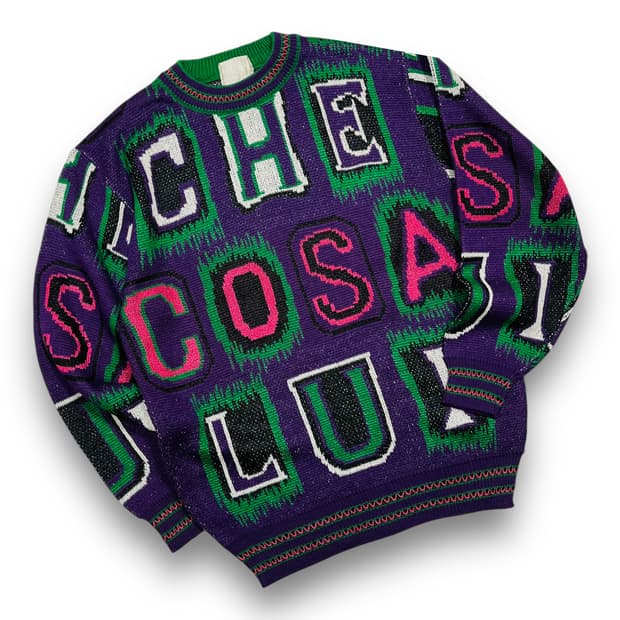 REGA COSA 90s alphabet vintage knitwear