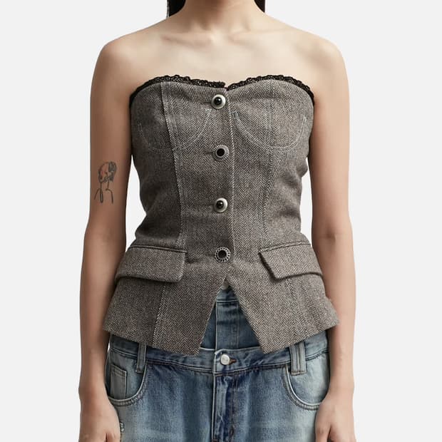 앤더슨벨 AIKA HERRINGBONE BUSTIER (GREY)