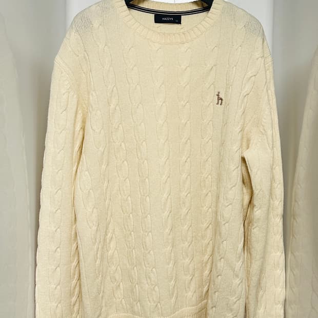 해지스 울100 니트 남성 100 아이보리