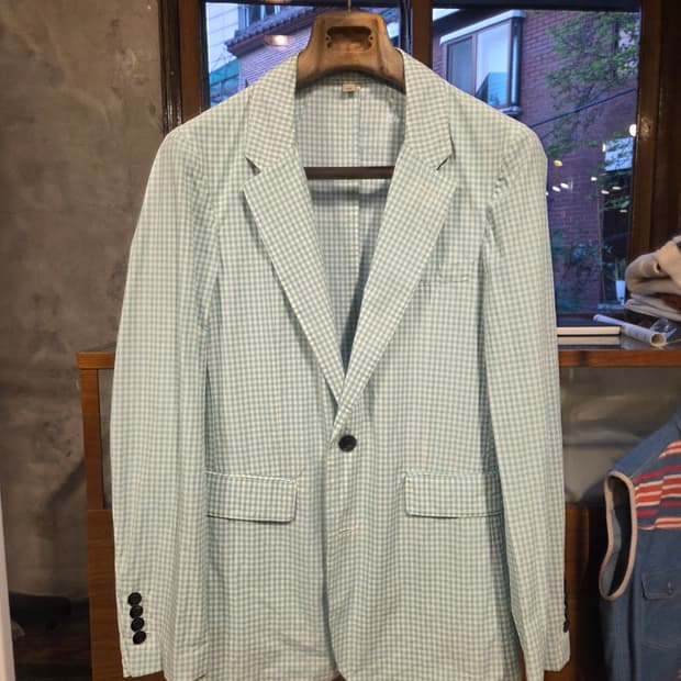 버버리 깅엄패턴 자켓