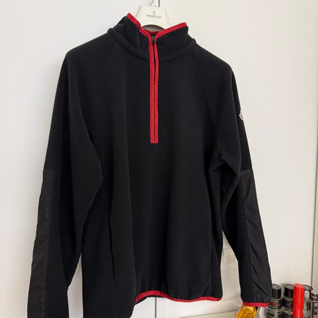 [110,XL] 몽클레어 국문택 블랙 플리스 집업