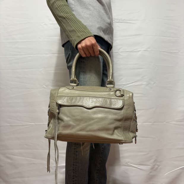 Washed Leather 2-Way Shoulder Tote Bag