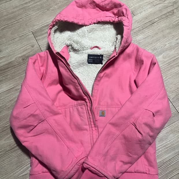 빈티지 칼하트 후드워크자켓 베이비핑크