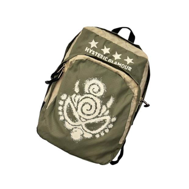 히스테릭글래머 나일론 립스탑 백팩 카키