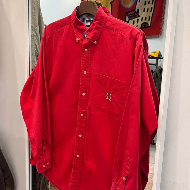 90s Tommy Hilfiger 타미힐피거 코튼 셔츠